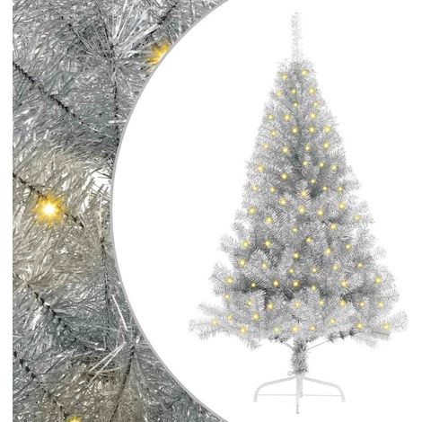 Artificial Pre-lit Christmas Tree Silver 120 cm PET vidaXL