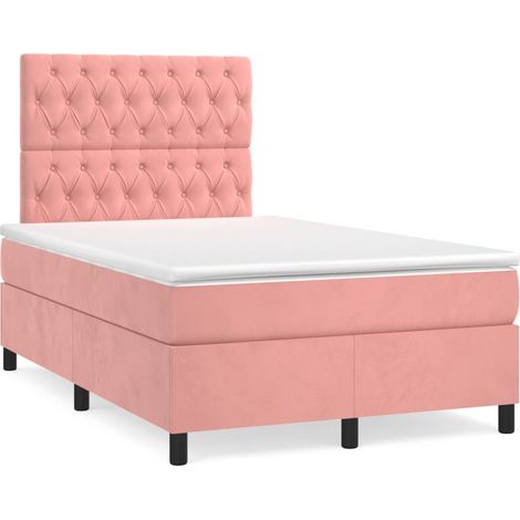 Maison Exclusive - Cama box spring con colchón terciopelo rosa 12 (1/5)