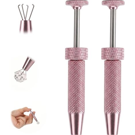 Lot de 2 outils de préhension pour boule de perçage, mise à niveau plus facile à prendre en main, mini stylo en acier inoxydable à 4 griffes, pince à épiler à puces IC support de griffe composant (1/5)