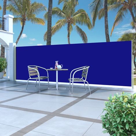 Auvent latéral rétractable Paravent extérieur Brise Vue Rétractable pour Jardin, Balcon, terrasse 160 x 500 cm Bleu NDTN9650322 (1/5)