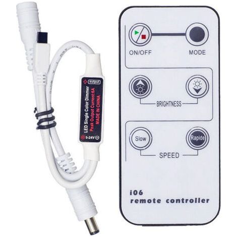 Telecomando a infrarossi a 6 tasti, mini controller wireless 5V/12V/24V 6A per strisce LED SMD monocromatiche (a colore singolo).
