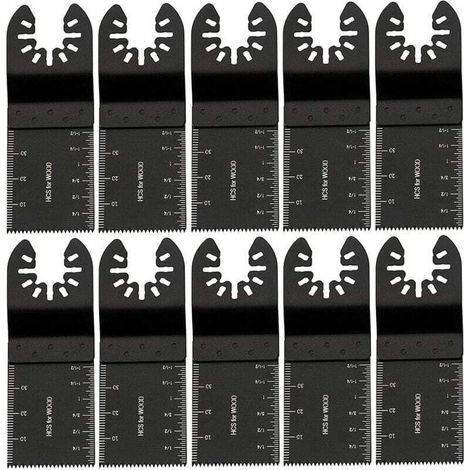 Lames oscillantes multi-usages Ulisem 34 mm, outils multifonctions en acier carbone pour le sciage, la découpe, le grattage, le façonnage, le polissage et l'élimination des joints (10 pièces) (1/4)