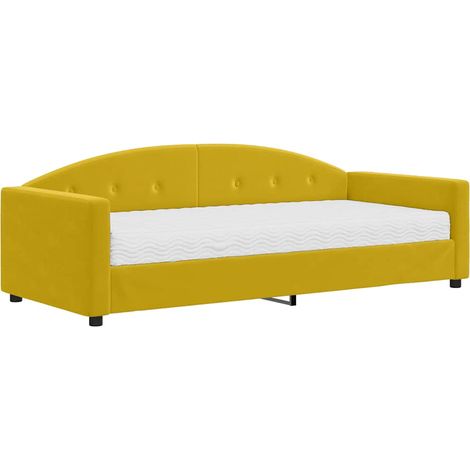 Maison Exclusive - Divano Letto con Materasso Giallo 90x200 cm in Velluto