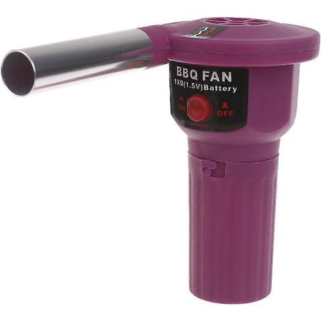 Souffleur d'air violet à piles pour barbecue, idéal pour le camping et la cuisine en plein air (1/5)