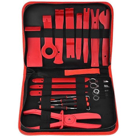 Kit de 21 outils de démontage de garnitures de porte stéréo avec clip de fixation et tournevis (1/4)