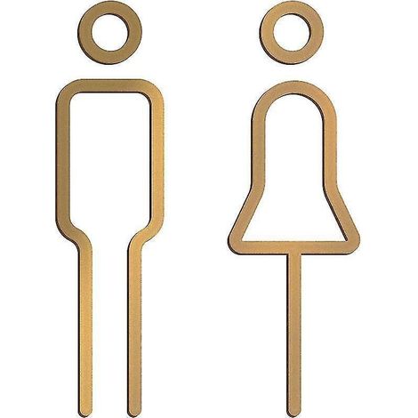 Plaque murale métallique pour homme et femme - Panneau de porte de toilettes - Signalétique WC (1/5)
