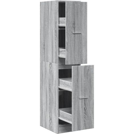 Armario boticario multifuncional almacenamiento 30 x 41 x 144,5 cm acabado mate madera contrachapada gris sonoma 020050624 (1/5)