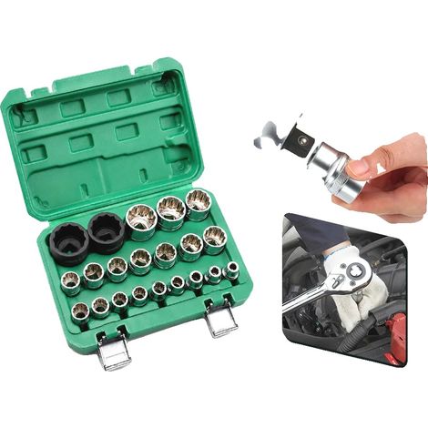 Kit di chiavi a bussola, materiale resistente, ampia compatibilità, 21 pezzi (1/5)