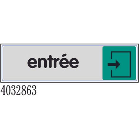 Plaque de porte Entrée - couleur 170x45mm - 4032863