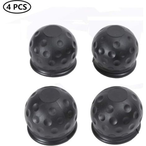 4 X 50 mm Cache Boule Attelage, Barre De Remorquage Boule Attelage Caoutchouc Noir, Capuchon De Protection De Boule D'attache Remorque, Protège Boule D'attelage Capuchon Protection(Caoutchouc) (1/4)