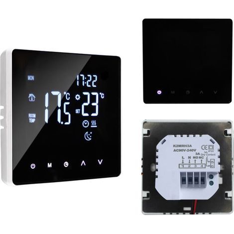 Intelligenter Thermostat, intelligenter Temperaturregler für Warmwasserbereitung, LCD-Display, Touchscreen, wöchentlich programmierbarer Fußbodenheizungsthermostat (1/5)