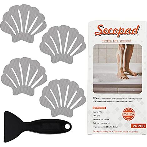 Lot de 24 Autocollants antidérapants pour Baignoire, Baignoire, Douche - Gris (1/4)