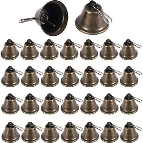 30 PièCes Cloches Artisanales Petites en Laiton Vintage avec Crochets pour Accrocher des Carillons éOliens Faisant la Formation de Chien (1/4)