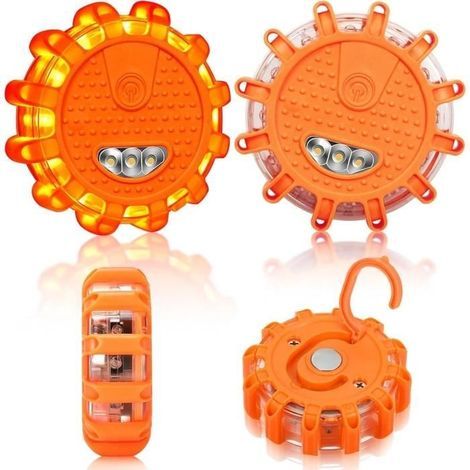 lampeggianti LED per veicoli, lampeggianti LED wireless impermeabili con supporto magnetico, lampeggianti arancioni a batteria, 9 funzioni (1/4)