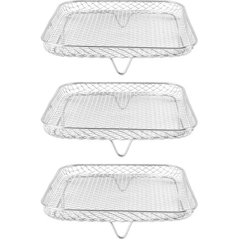 Set di 3 griglie per friggitrice, in acciaio inox 304, impilabili, multistrato, per essiccatore, 20 cm (8 pollici). (1/5)