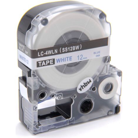 vhbw 1x Label Tape Replacement for Epson LC-4WLN for Label Printer 8m x 12 mm, Blue on White