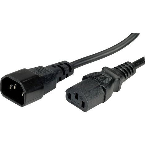 Value 19.99.1505 Strom Verbindungskabel Schwarz 0.50 m