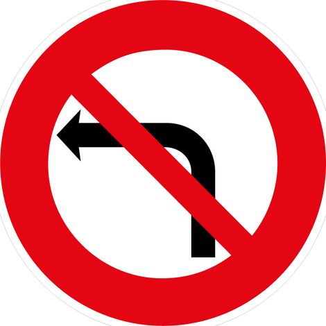 Panneaux de signalisation routière provisoires Panneaux de signalisation pas chers en Comacel - Interdiction de tourner à gauche - Panneau classique