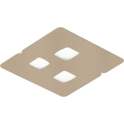 Plafoniera moderna gea luce giselle pp gx53 led alluminio metacrilato, finitura metallo tortora