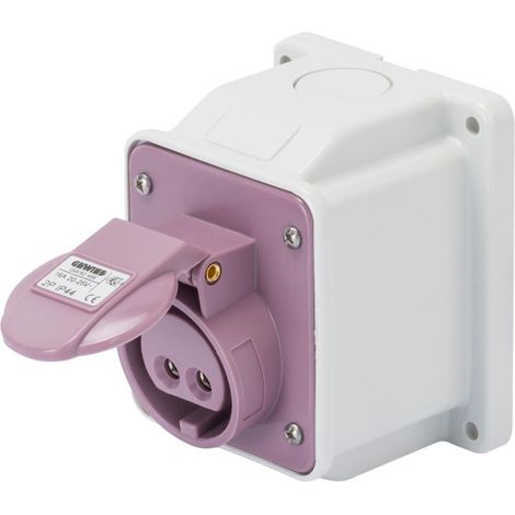 Socle de prise saillie 10° 2 Pôles 16A 24V S.R. GEWISS GW62456 (1/2)