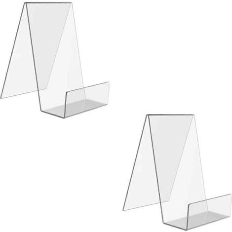 Lot de 2 supports de livres en acrylique transparent, serre-livres en plastique, présentoirs pour photos, livres et cahiers (1/5)