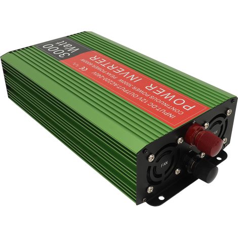Convertisseur de puissance double usage 3000 W pour voiture et maison avec témoin lumineux de fonctionnement. Onduleur universel double tension DC 12 V vers AC 110 V/220 V. (1/5)