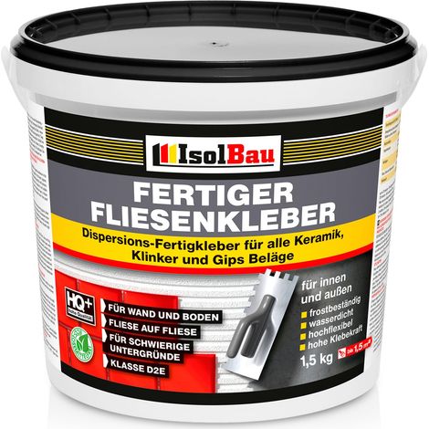 Fliesenkleber Innen und Außen 1,5 kg Fertigkleber Flexmörtel Weiß Fliesen Kleber (1/2)