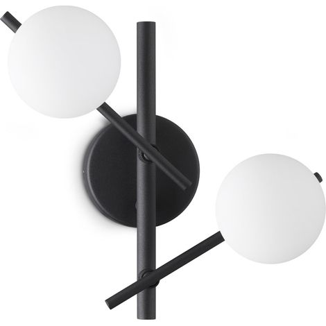 Ideal Lux Applique moderna Atlas 2 luci G9 nero metallo vetro