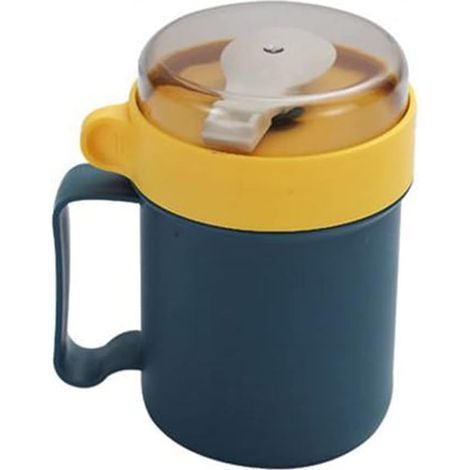 Boîte à lunch portable avec cuillère pliable, bleu-Fei Yu