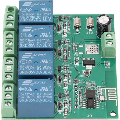 4-Kanal-Relaismodul mit ESP8266-Chip, WLAN-Funksteuerung, Vierfach-Relaisplatine für elektronische Geräte