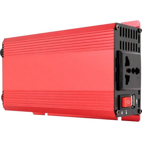 Convertisseur de puissance 500W voiture 12V vers 110V CA, écran LCD, prise secteur, port USB, interrupteur, compatible panneaux solaires (1/5)