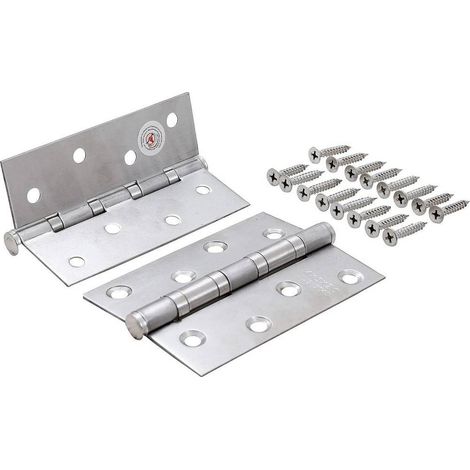 Jeu de Charnières Acier Inoxydable 100 x 40 mm - 2 pcs - Résistantes et Durables - D-Work (1/5)