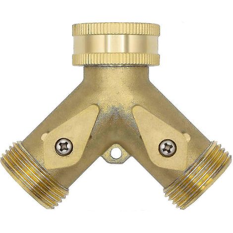 Distributeur en Y à 2 voies 10964, mâle 3/4", laiton, avec vannes d'arrêt (1/3)