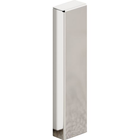 Ilcom terminale  esterno sinistro FCEL per battiscopa in acciaio FC 80mm x 17mm x 10mm  - Argento lucido