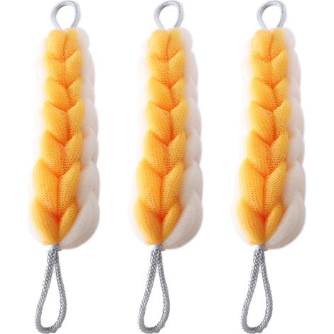 Gant De Bain Arrière - Éponge À Douchette En Maille Épaisse Pour Nettoyage Du Dos - Lot De 3 Pièces (1/5)