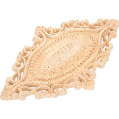 Applique décorative murale en bois sculpté non peinte pour meubles et décoration intérieure. (1/5)