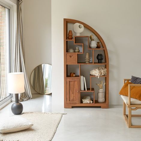 Bibliothèque en bois de teck 90x180 Zen Alco Tipo (1/5)