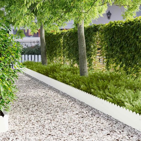 Teenpull – Raseneinfassung 30 pcs 103 x 25 cm Stahl Weiß (1/5)