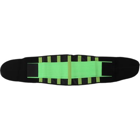 Ceinture lombaire chauffante et ajustable avec support en acier pour le dos - Homme et femme - Vert fluo