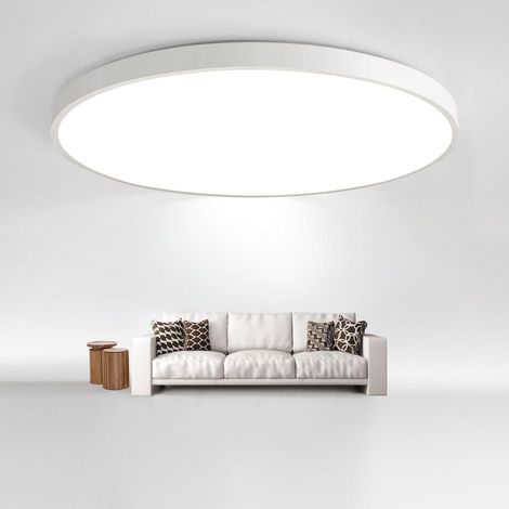 JDONG LED Deckenleuchte 54W Flach Rund Weiß Deckenlampe Ø50CM Modern Natürliches Weiß 4000K Lampe für Schlafzimmer Büro Wohnzimmer Küche Keller Balkon Ultra Dünn 4CM
