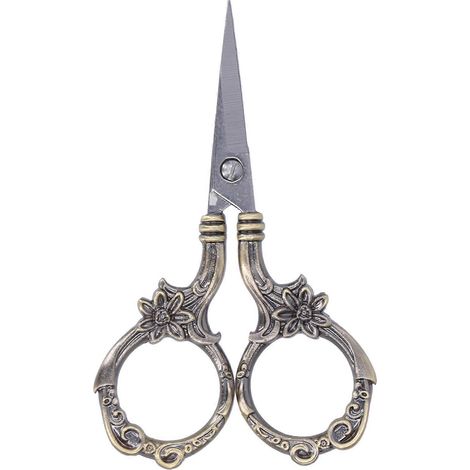 Ciseaux à fleurs vintage pour broderie et travaux manuels de style européen, collection rétro, bronze (1/4)