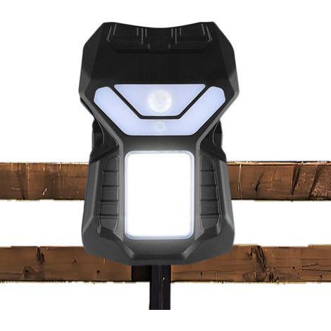 Luce solare con clip, sensore di movimento,luce per recinzione,resistente alla pioggia,funzionamento a 3 modalità, lampadine a LED,adatta per giardini (1/5)