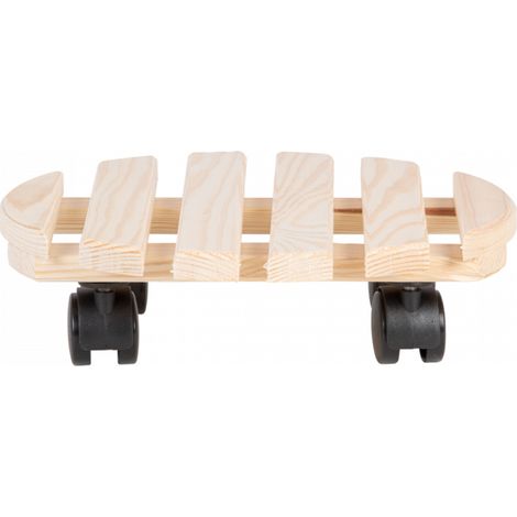 Support rond en bois, chariot à roulettes (1/3)
