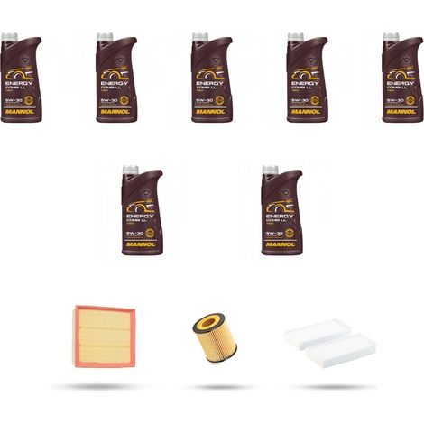 Kit tagliando 3 FILTRI e 7L OLIO compatibile con Bmw serie 7 (F01, F02) 740i 240kw dal 2008 (1/5)