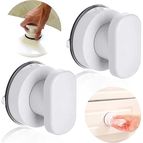 Porte 2 pièces avec poignée à ventouse poignée de porte en verre, ventouse forte pour poignée de porte de salle de bain