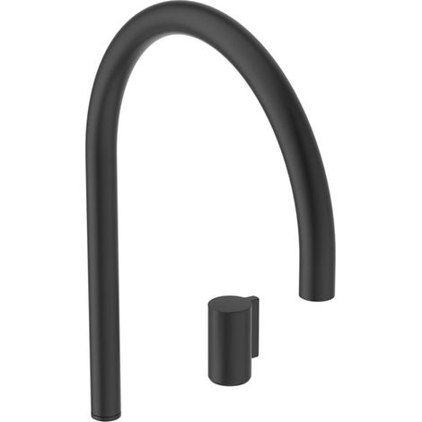 Robinet de lavabo à bec haut Solos sans vidange, rond, Silk Black