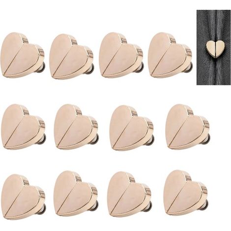 Set di 12 clip magnetiche dorate a forma di cuore per il fissaggio di tende. (1/5)