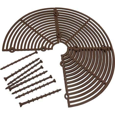 Grille multifonctionnelle pour pots de fleurs, réglable et résistante, marron, idéale pour le jardin, la cour ou le balcon. (1/5)