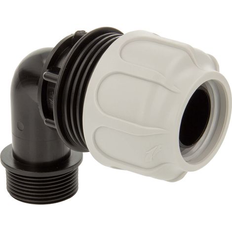 tecuro PP-Winkel-Klemmverbinder 90°, für Spiralschläuche Ø 25 mm x 1 Zoll AG (1/5)