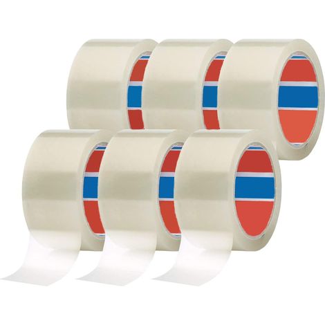 Nastro Adesivo Trasparente 6 Rotoli Imballaggio 50mmx6m Strappo Silenzioso (1/5)